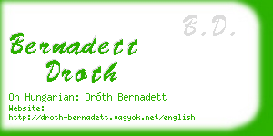 bernadett droth business card